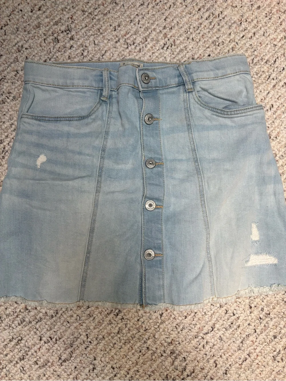 OshKosh B'gosh Light Blue Button-Front Denim Mini Skirt